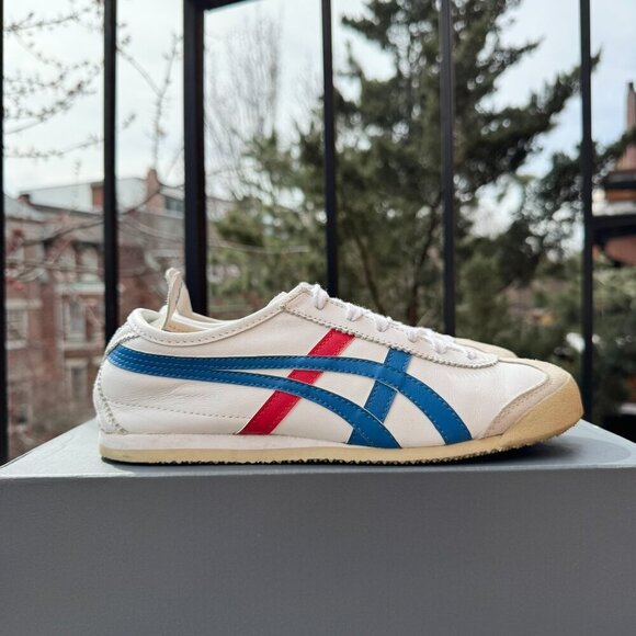Onitsuka Tiger Mexico 66 Sneaker Shoe Blue Red White Womens 7.5 - Picture 1 of 10